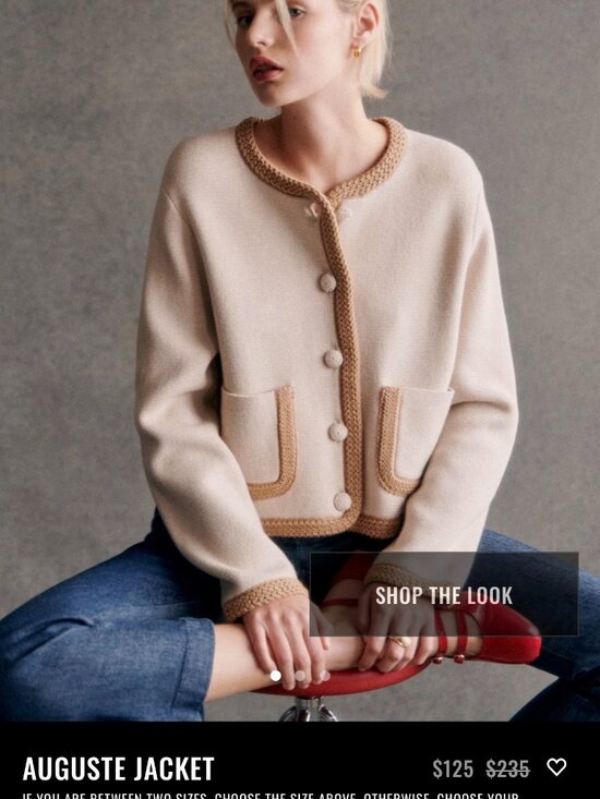 Sezane Sweaters - NWT Sezane Auguste Jacket Vanilla Biscuit Size XXS